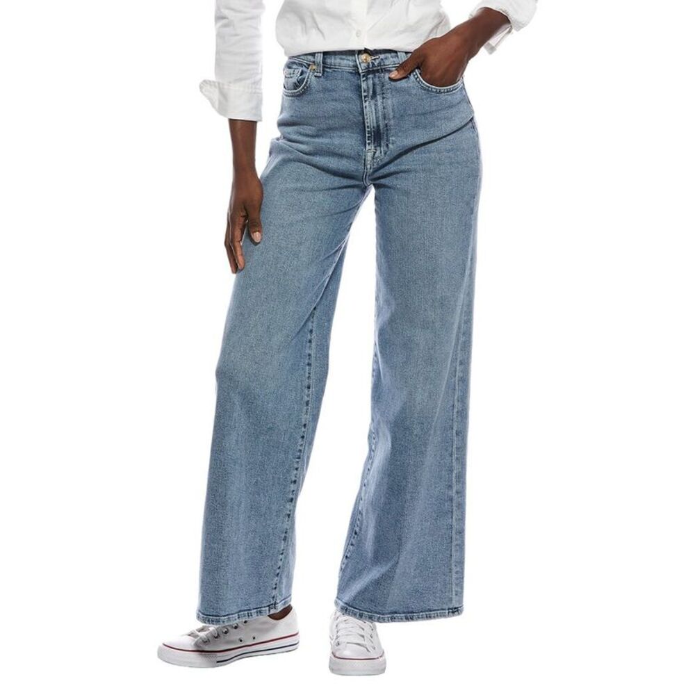 7 For All Mankind Womens  Ultra High Rise Josephine Newport Beach Jean, Blue